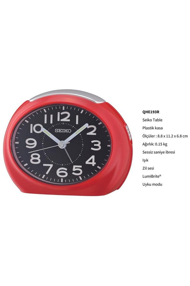 Clocks Qhe193r Alarmlı Sessiz Akar Saniyeli Uyku Modlu Masa Saati - 2