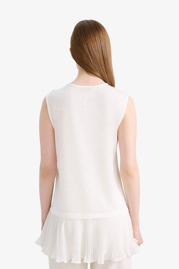 Regular Fit Bisiklet Yaka Basic Düz Kolsuz Tunik F4754ax25sp - 6