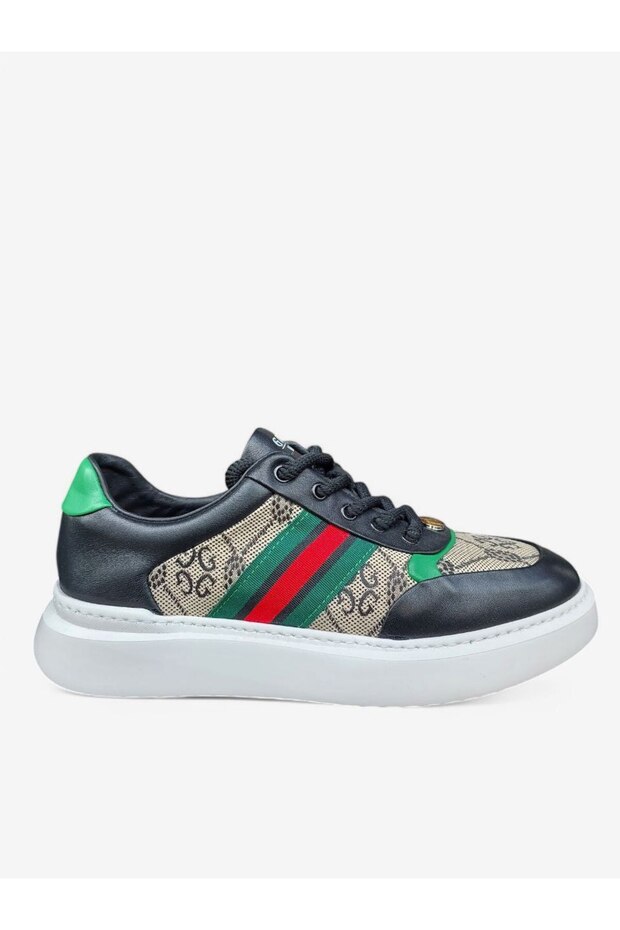 Desenli Deri Erkek Sneaker