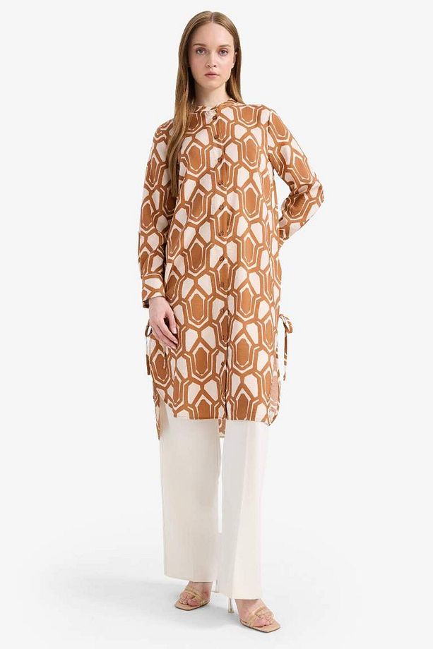 Regular Fit Deseneli Uzun Kollu Gömlek Tunik F2183ax25sm - 2