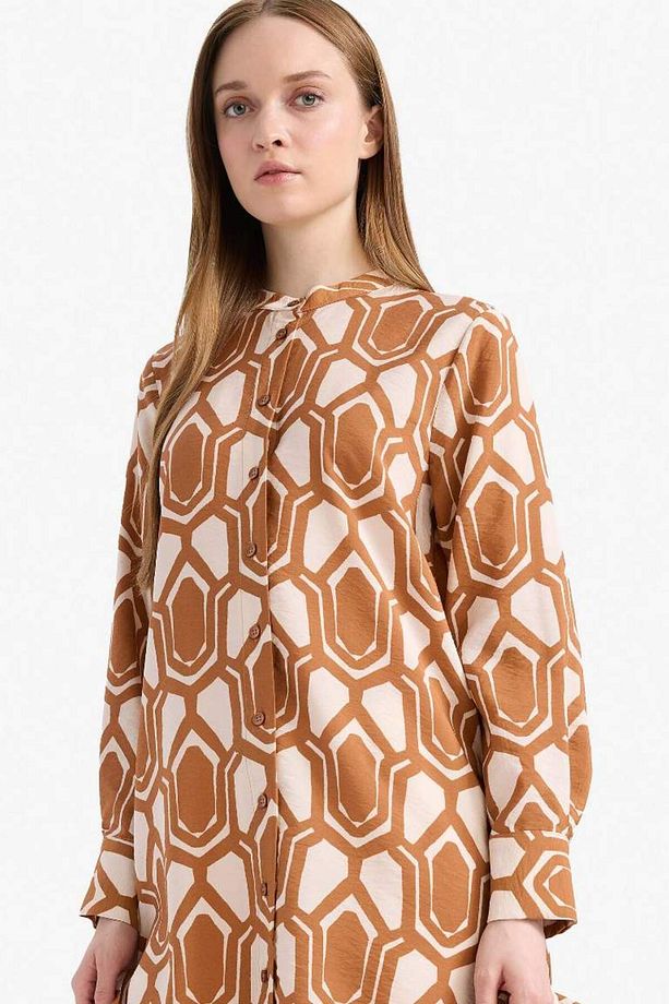 Regular Fit Deseneli Uzun Kollu Gömlek Tunik F2183ax25sm - 3