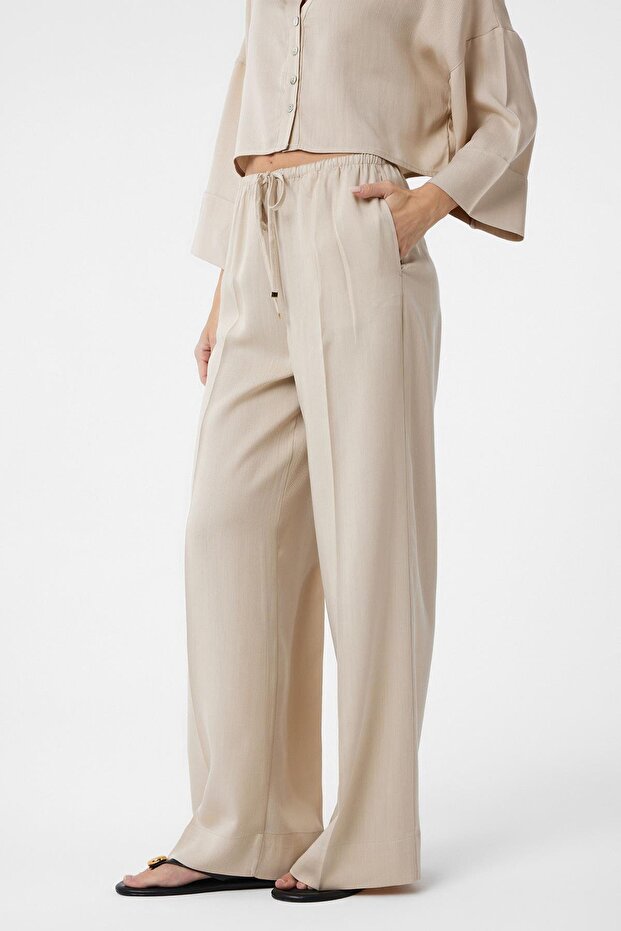 Beige Relaxed Women's Trousers
