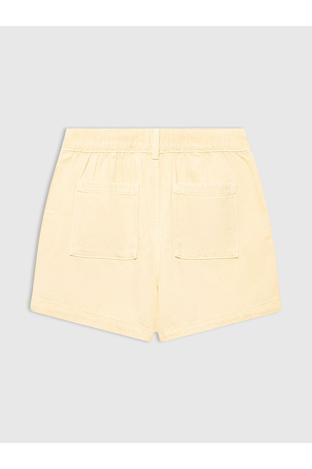 Kadın Sarı Renkli Denim Şort - 3