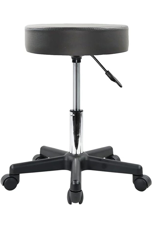 Round Rolling Stool PU Leather Height Adjustable Swivel Drafting Work SPA Medical Salon Stools