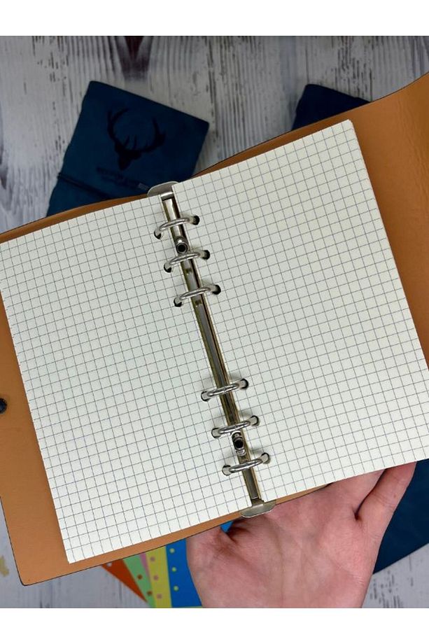 Keep On Going Binderli Deri Kapak Depolama Dosyalı Mavi Renk Özel Tasarım Ajanda/Notebook/Klasörlü D - 3