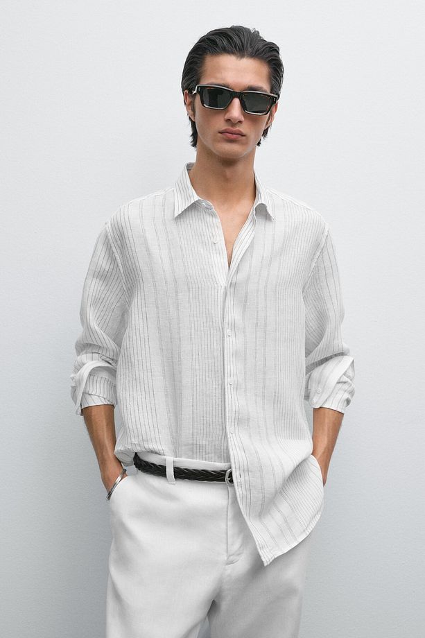%100 keten regular fit gömlek - 2