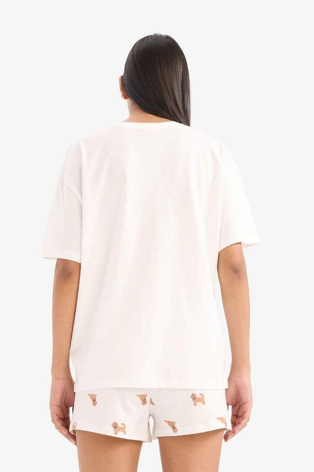 Pijama Takımı Kısa Kollu Üst Esnek Belli Şort-fall In Love E9826ax25sm - 8