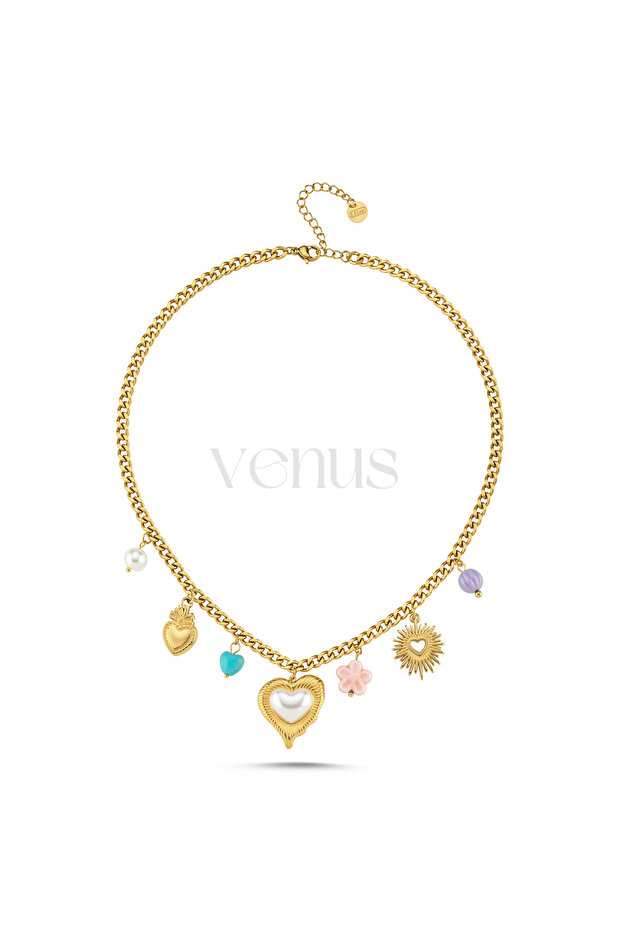 Çelik Kalp Charm Kolye - 1