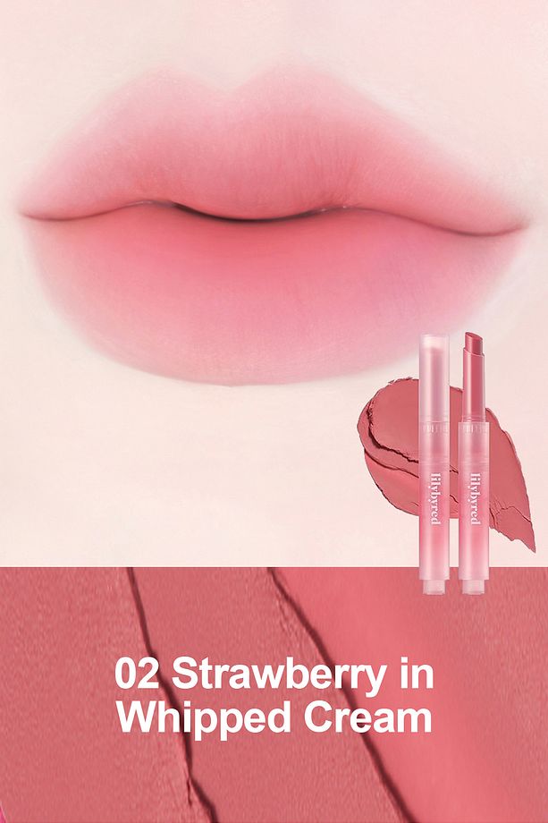 Milky Blur Fondue Bar/ Lilybyred Kremsi Blur Ruj & Allık - 02 Strawberry in Whipped Cream - 2