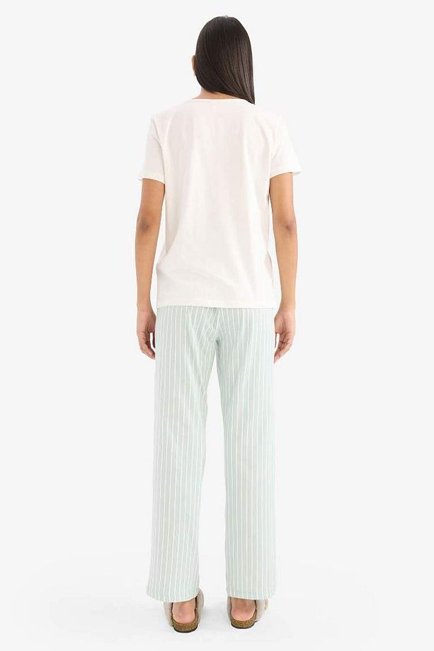 Yeni Sezon Pijama Takımı Kısa Kollu Pijama Üstü Esnek Belli Uzun Pijama Altı-Fall in - 5