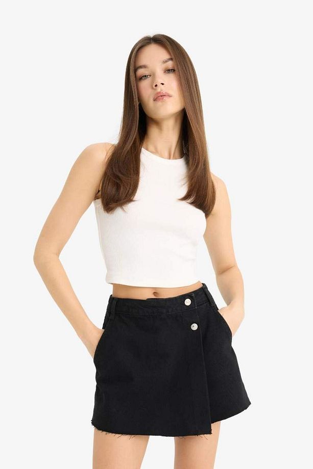 Yüksek Bel Cepli Mini Jean Şort Etek E4696ax25sm - 5