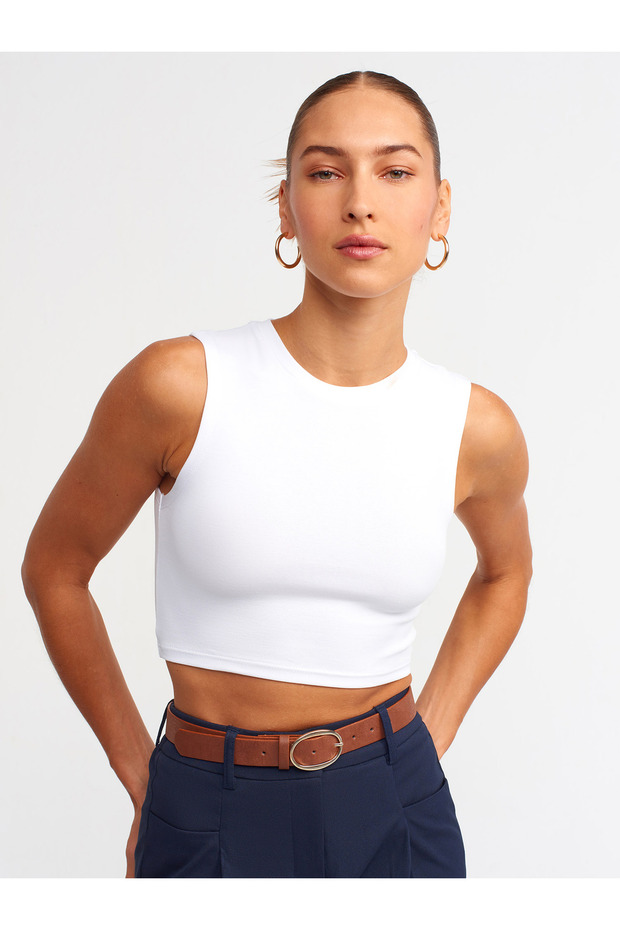 30125 Crop Top-Alb - 5