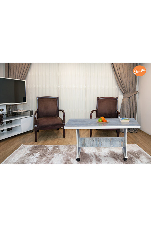 Tekerlekli Mdf Masa Orta Sehpa - 4