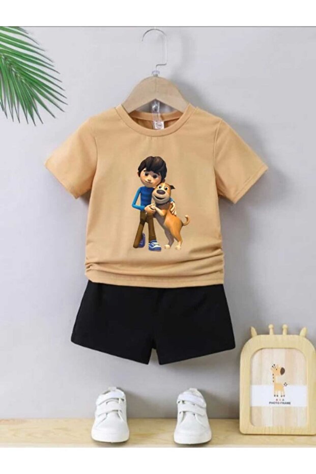 Rafadan Tayfa Aki and Yumak Printed Summer Children's Suit