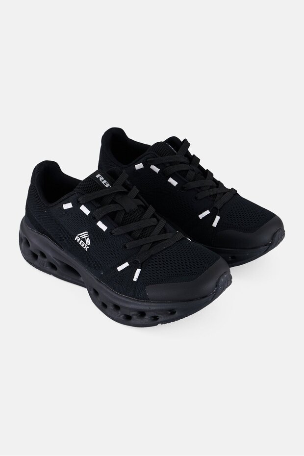 Women Lace Up Outdoor Shoes, Black