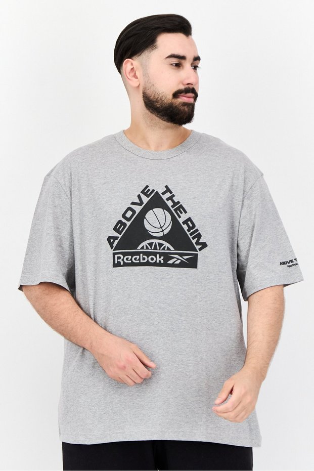 Men Sportswear Fit Short Sleeves Outdoor T-Shirt, Grey