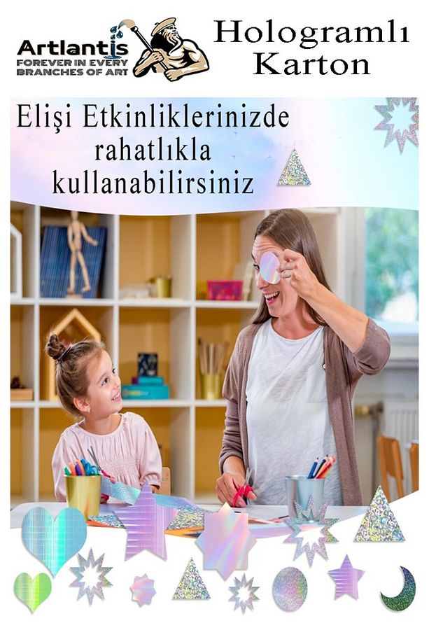 Hologramlı Karton 35X50 cm 10 Renk 1 Paket Hulogramlı Fon Kartonu Kağıt Yanar Döner Parlak Hologram - 5