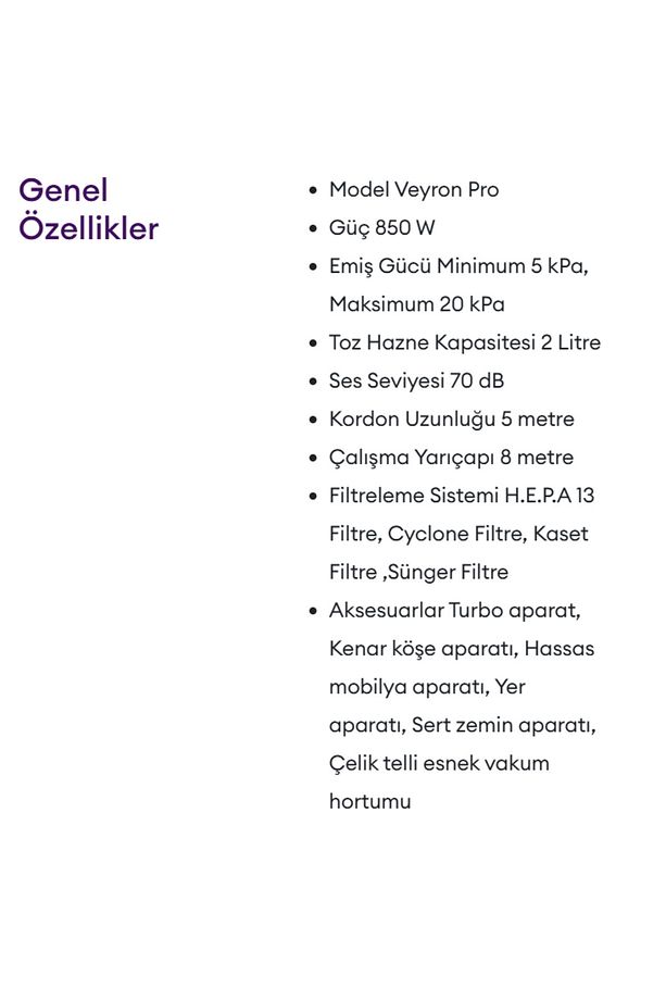 Veyron Toz Torbasız Süpürge Rosie - 2