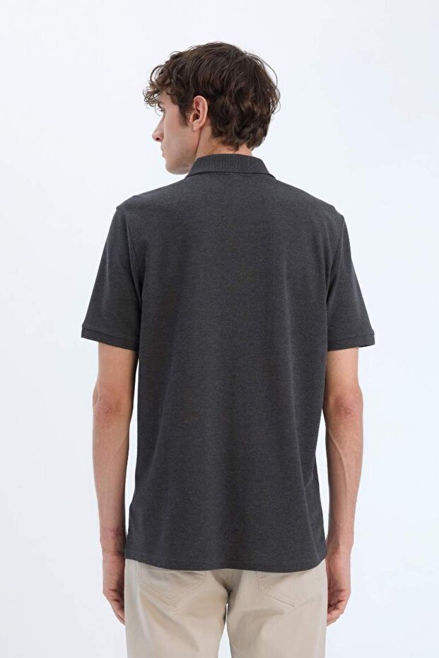 %100 Pamuk Regular Fit Polo Yaka Kısa Kollu Basic Düz Pike Kumaş Tişört C1293ax25sp - 6