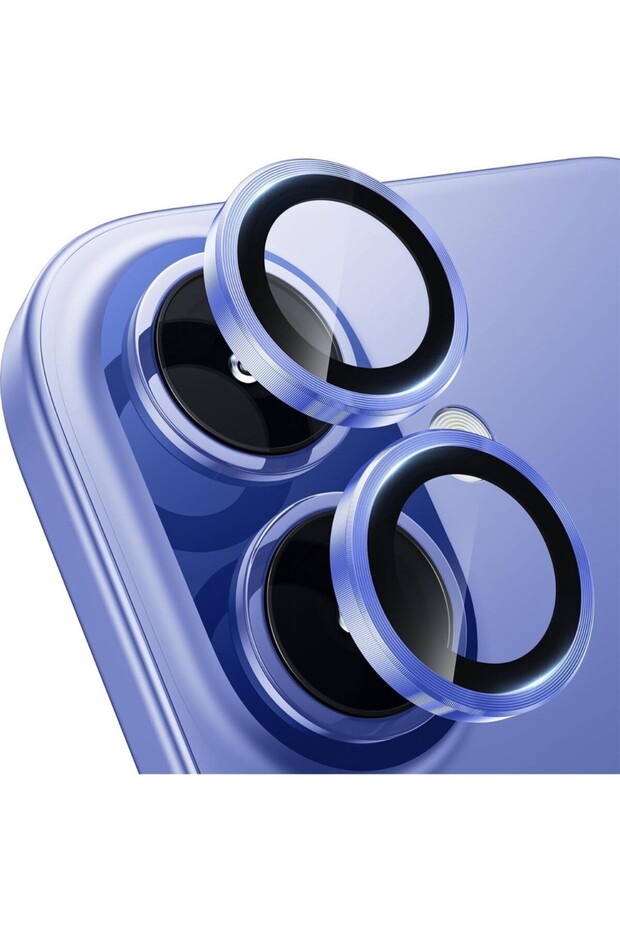 iPhone 16 Plus Compatible Tempered Camera Lens Protector with Metal Frame