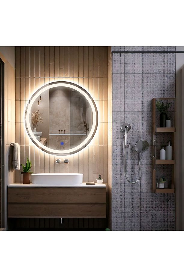 Aura Günışığı Led'li Kumlamalı Lavabo & Banyo Aynası (Dokunmatik Sensörlü) - 3