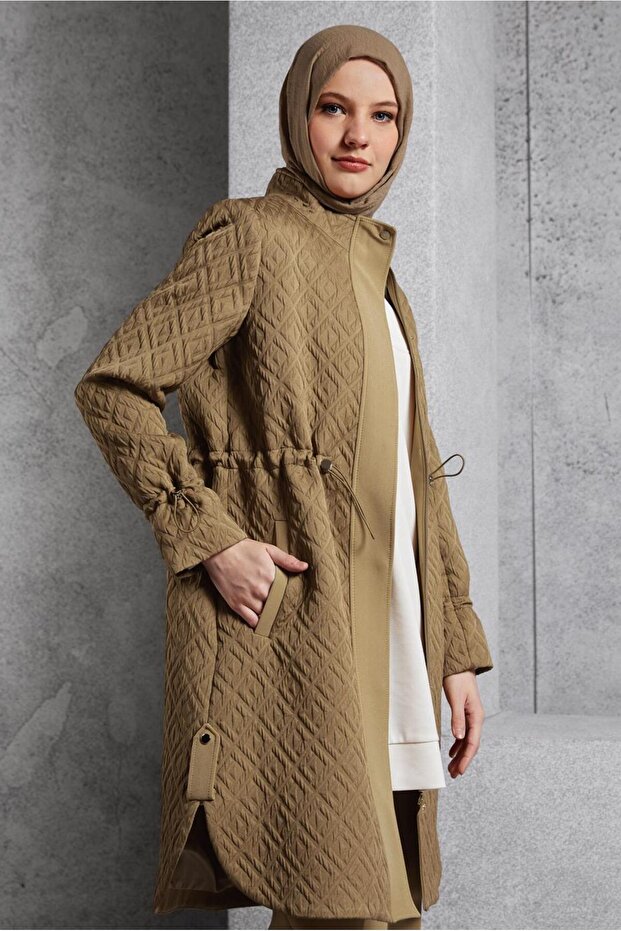 Kapitone Desenli Trençkot 10929 - 4