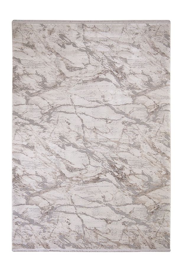 Modern Kahve Krem Ve Gri Halı – Saçaklı Salon, Oturma Odası, Yatak Odası Ve Mutfak Halısı - 3