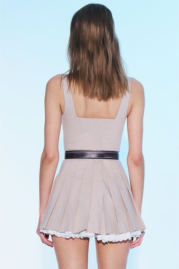 Ss6048 Esila Pileli Mini Elbise - 6
