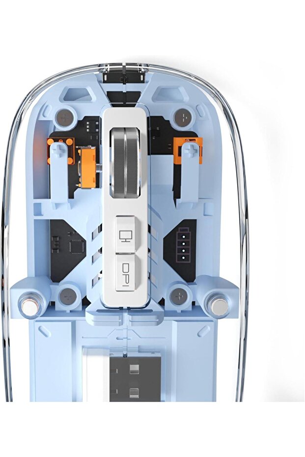 ماوس شفاف أزرق من ماكس آند ماكس MXM-T902 - 4