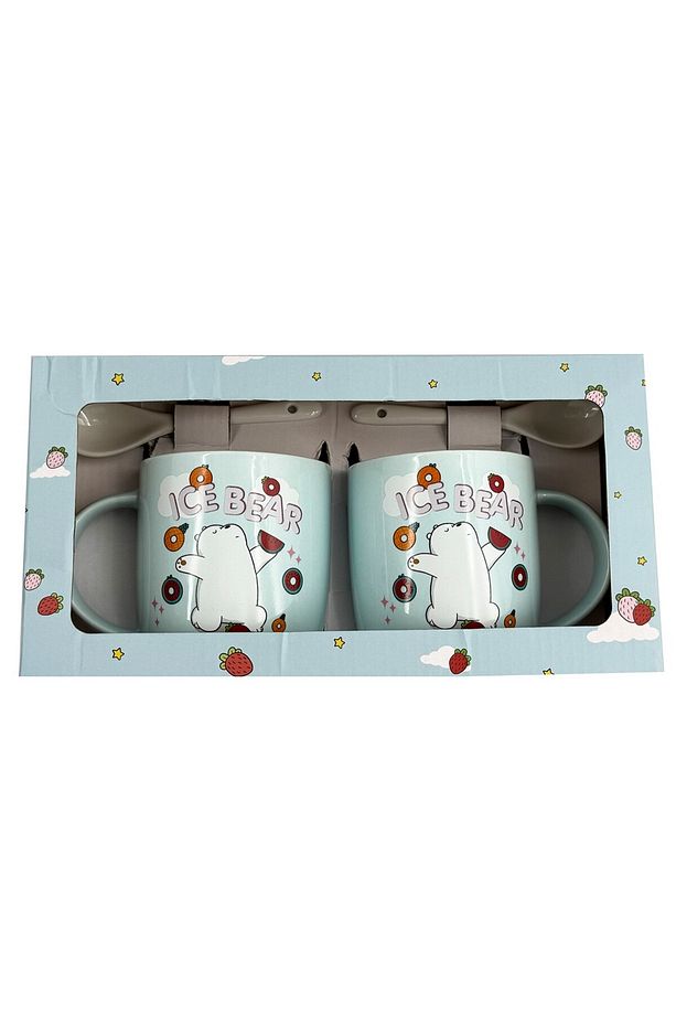 We Bare Bears Lisanslı Tatlı Serisi Kaşıklı Bardak Seti - 2 Adet - 1