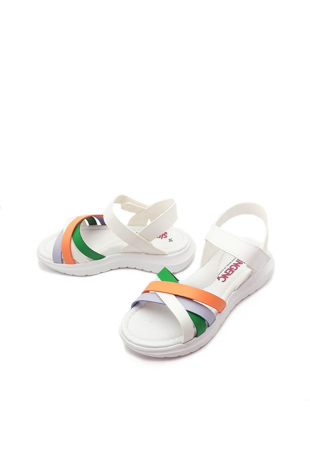 Şirin Young Orthopedic Multicolored Banded Velcro Girls Sandals