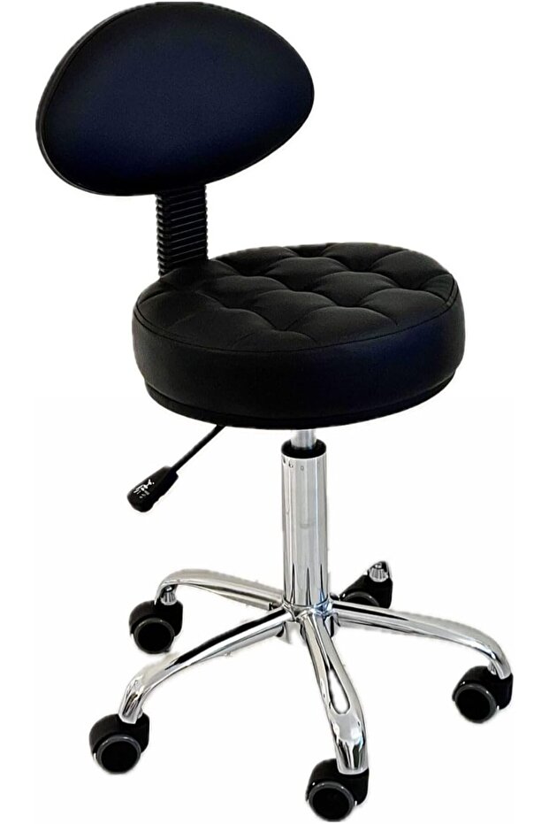 Salon Bar Stool Adjustable Height Rolling Massage Chair 360 Swivel Backrest
