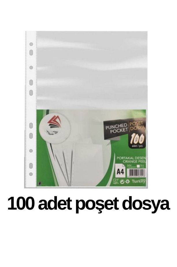 Mavi Telli Dosya 10 Adet ve 100lü Poşet Dosya - 3