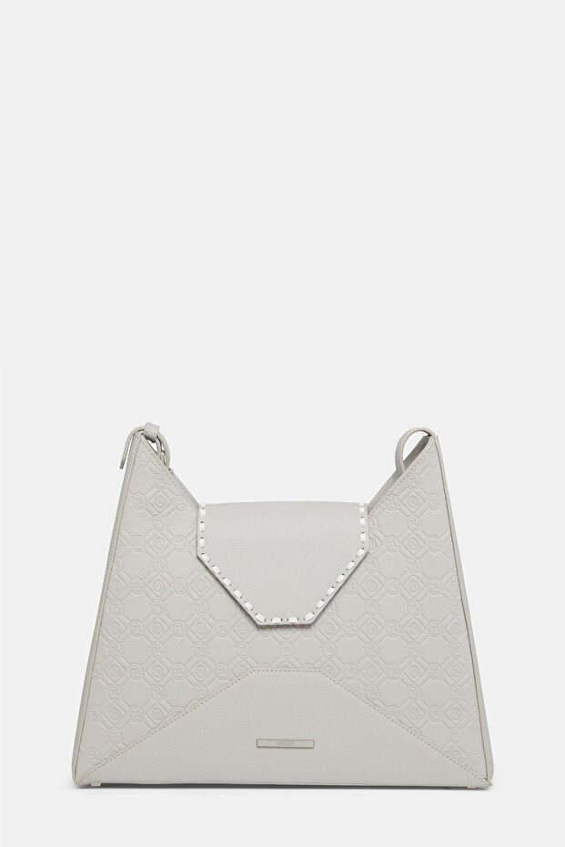 GRİ MONOGRAM DERİ ÇANTA - 1