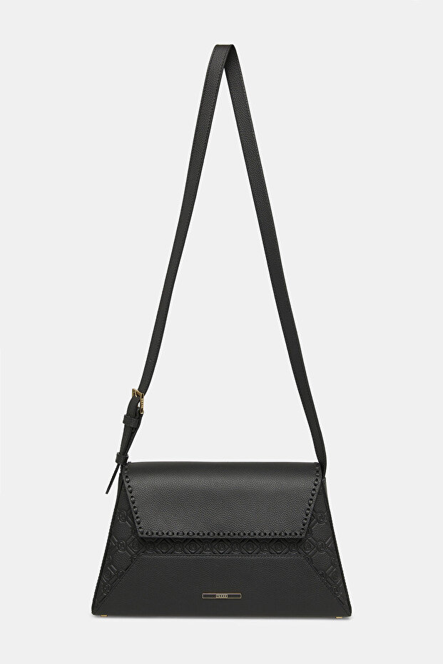 SİYAH MONOGRAM DERİ ÇANTA - 2