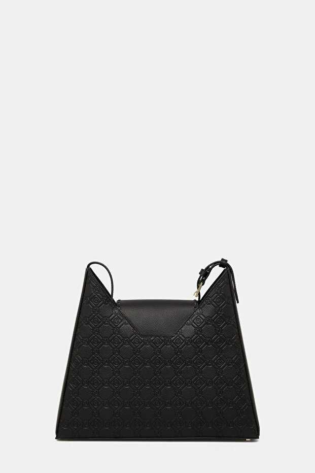 SİYAH MONOGRAM DERİ ÇANTA - 4