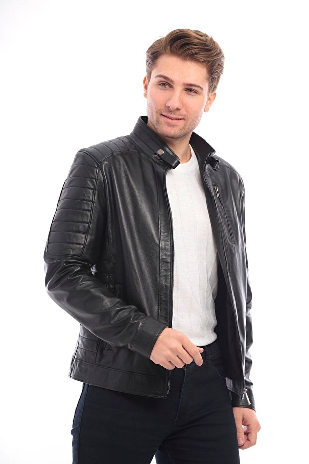 سترة جلدية للرجال - 4