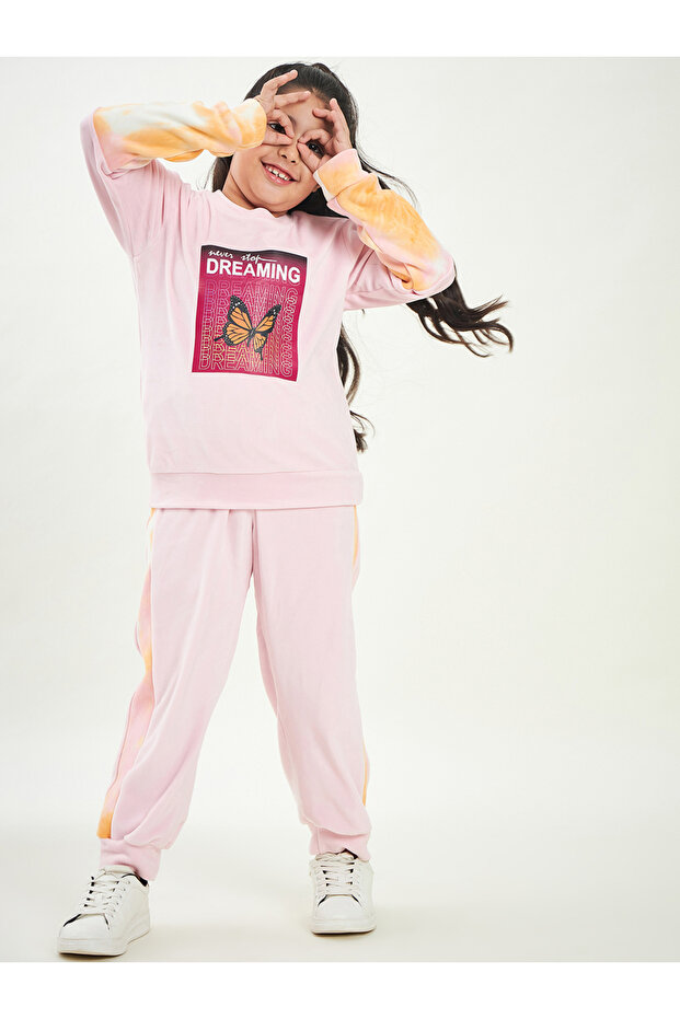 Graphic Print Sweatshirt With Track Pants