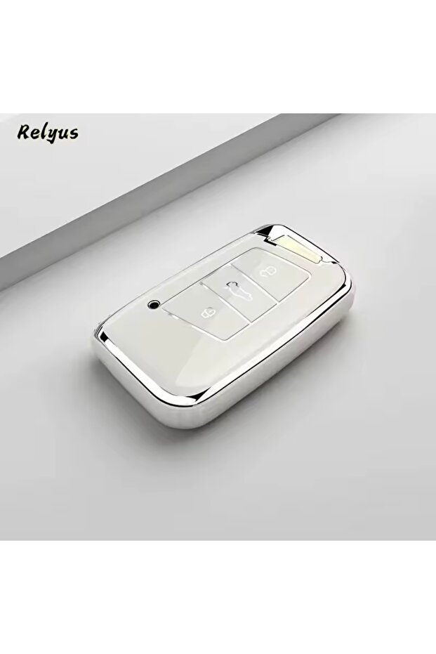 غطاء مفتاح سيات أتيكا باللون الأبيض والفضي - 1
