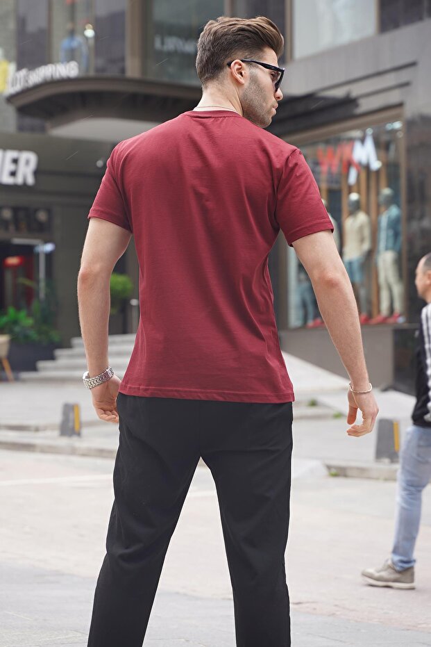 Bordo Regular Fit Basic Erkek Tişört 6131 - 2