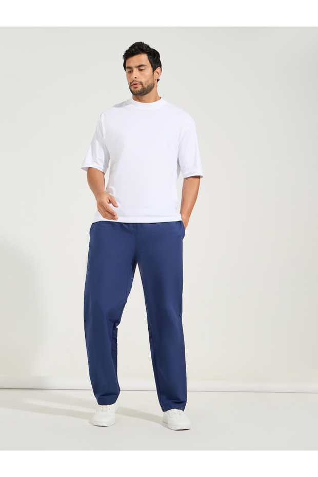 بيجامة مستقيمة منسوجة سادة - 2