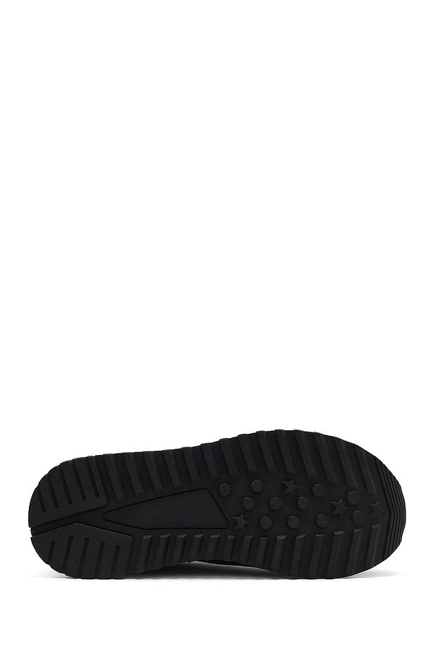 Erkek Siyah Bağcıklı Kalın Tabanlı Deri Sneaker 25SFD622014 - 4