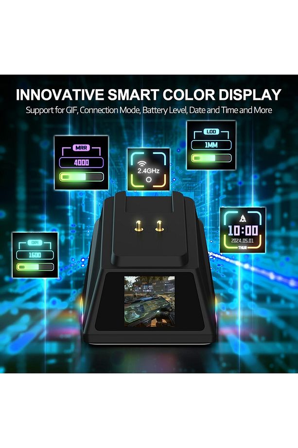 AJ159 APEX 8K Oyun Mouse, 3 Modlu TFT Ekranlı Manyetik Şarj İstasyonu,PAW3950 Sensör, 56 Gram - 5