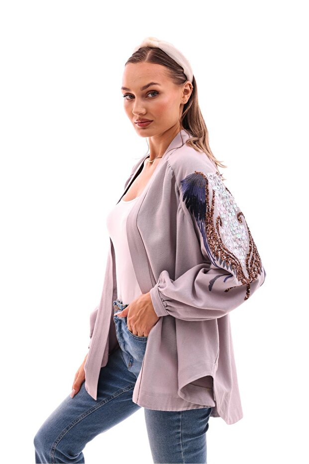 Dadalinakışlı Kimono Gri - 2