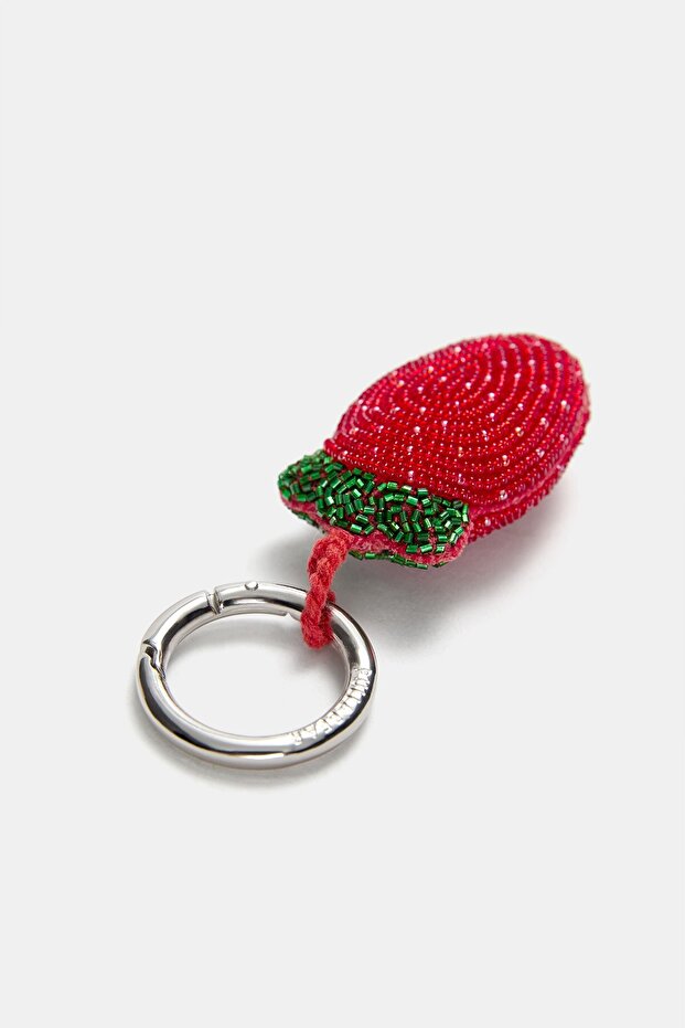 Çilek şeklinde boncuklu süs - 5