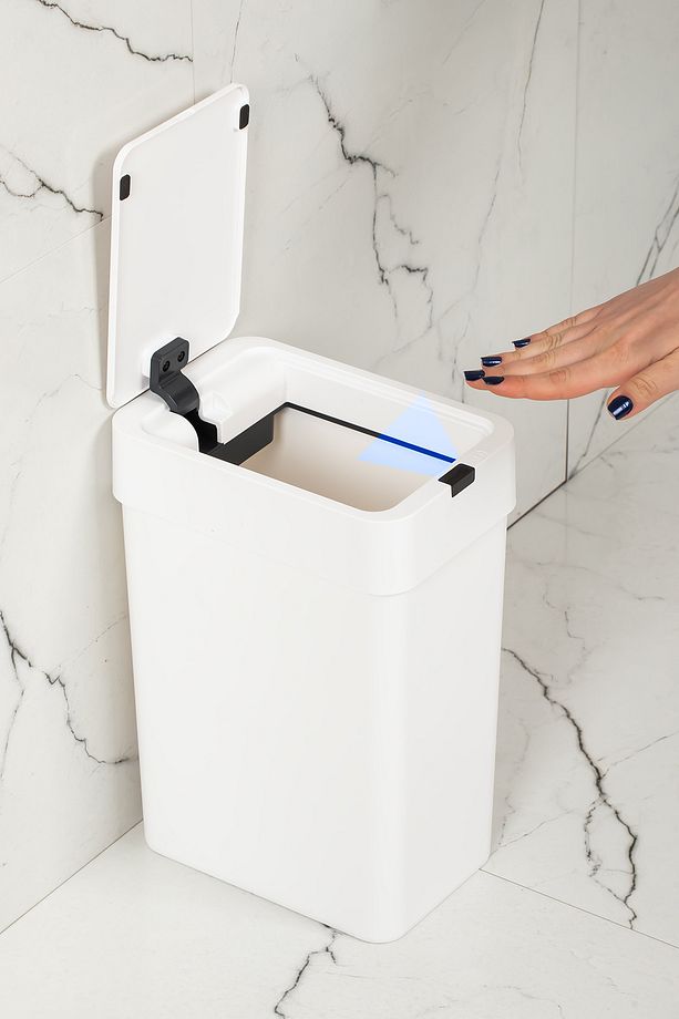 Hareket Sensörlü Sessiz Kapatma Çöp Kutusu Banyo Mutfak Çöp Kovası Kapaklı Banyo Çöp Kovası 9 Lt. - 7