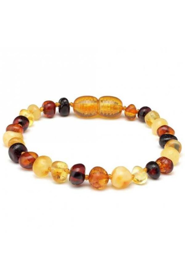 Certified Bandrolled Baltic Amber Multicolor Color Girl Boy Baby Teeth Bracelet