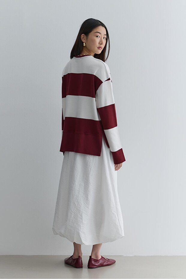 Thick Folded Premium Sweathirt Claret Red