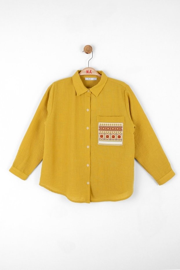 Girl's Lace Detailed Soft Textured Shirt