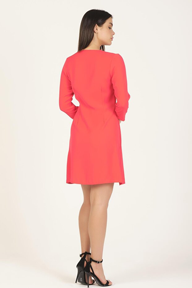 Düğmeli Elbise - 4